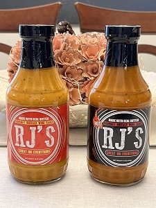 TWO Bottles RJ Sauce 1 Original and 1 Hot $29.99 SHIPPING INCLUDED